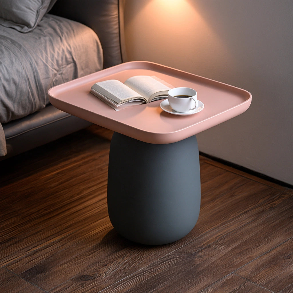 Comodino sospeso in legno, colore legno naturale